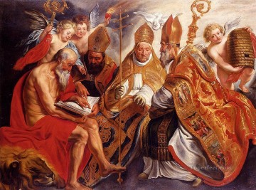 ジェイコブ・ヨルダーンス Painting - ヨルダーンス ラテン教会の四教父 フランドル・バロック様式 ヤコブ・ヨルダーンス